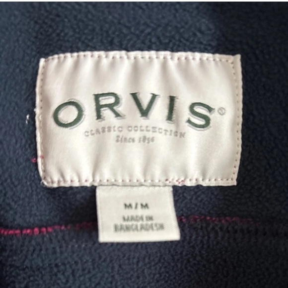 Orvis Snap Down Flannel Shirt Jacket Womens Medium Pink Navy Plaid Fleece Lined - Picture 6 of 8